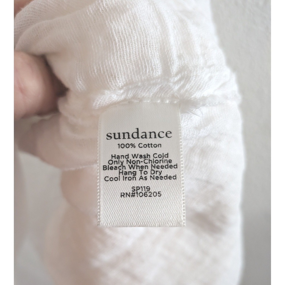 Sundance 100% Cotton Gauze Peasant Blouse | Ecru | Pintuck | Boho | Medium - Picture 5 of 8